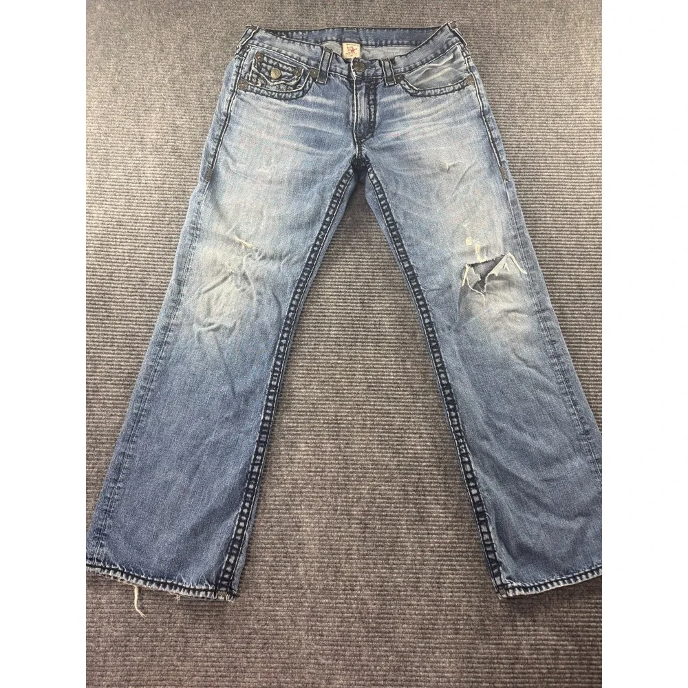 Vintage True Religion Billy Super T Jeans Mens 36x32 Bootcut Blue USA Made Y2K